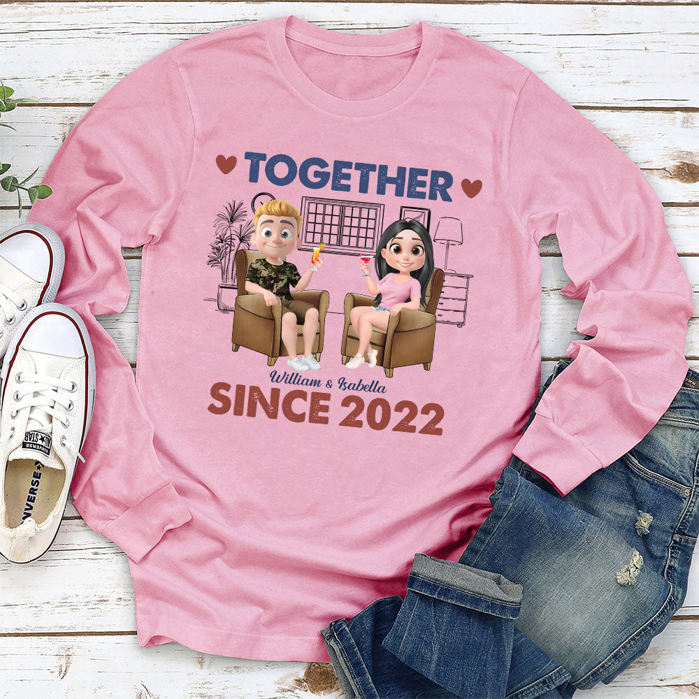Custom Anniversary Keepsake Gifts For Couple • Together Since Husband Wife - Personalized Shirt