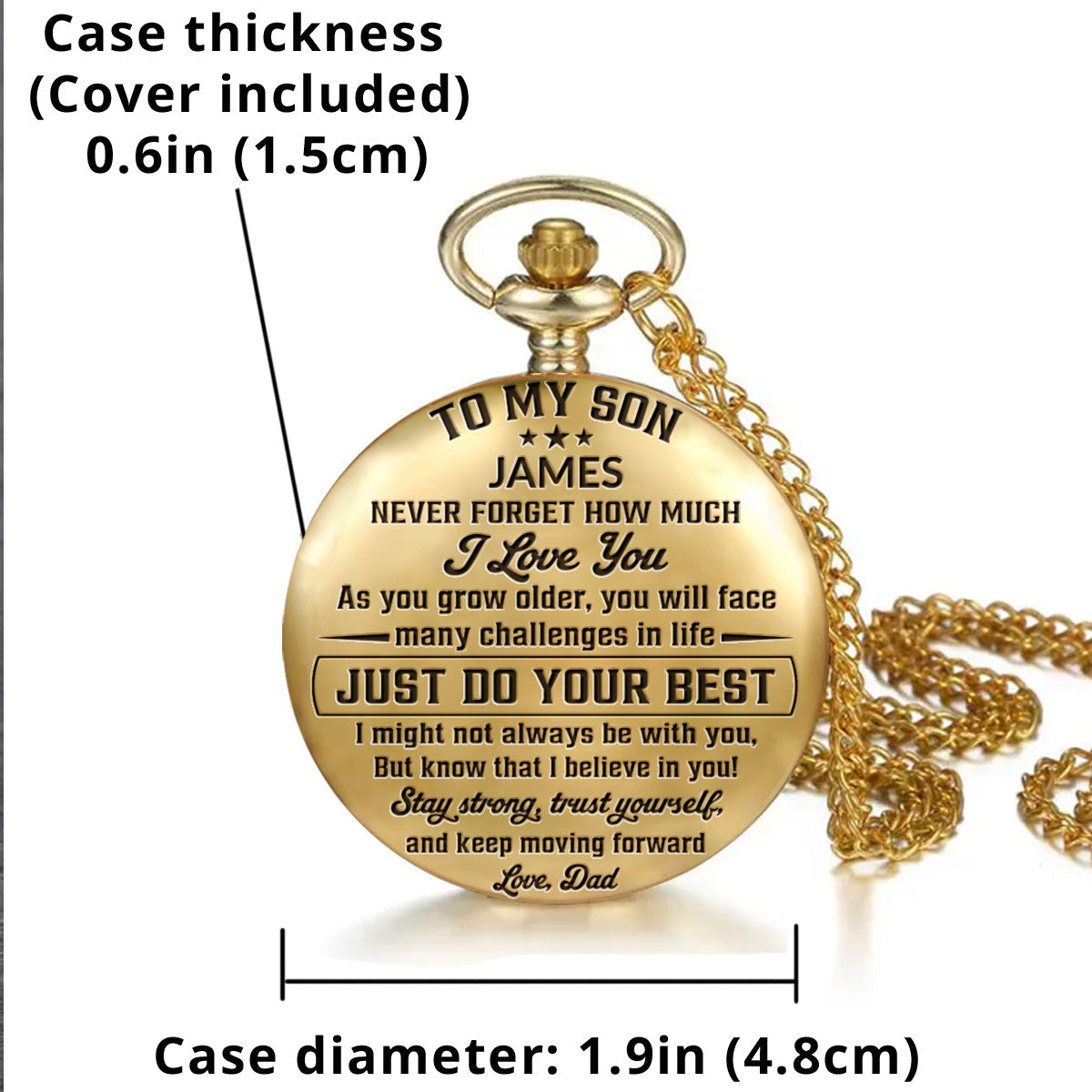 To My Son I Believe In You - Personalized Pocket Watch