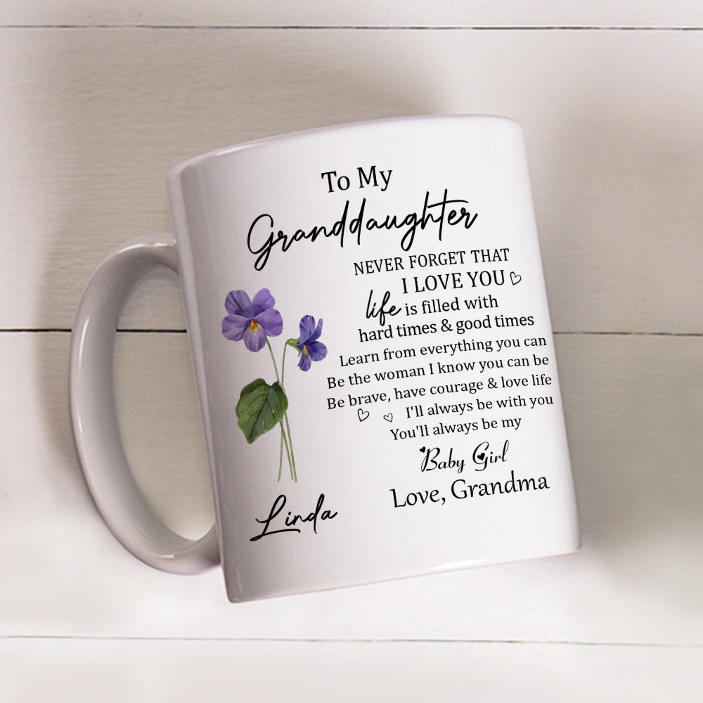 Custom Christmas & Birthday Keepsake Gift • Never Forget Granddaughter - Personalized Coffee Mug