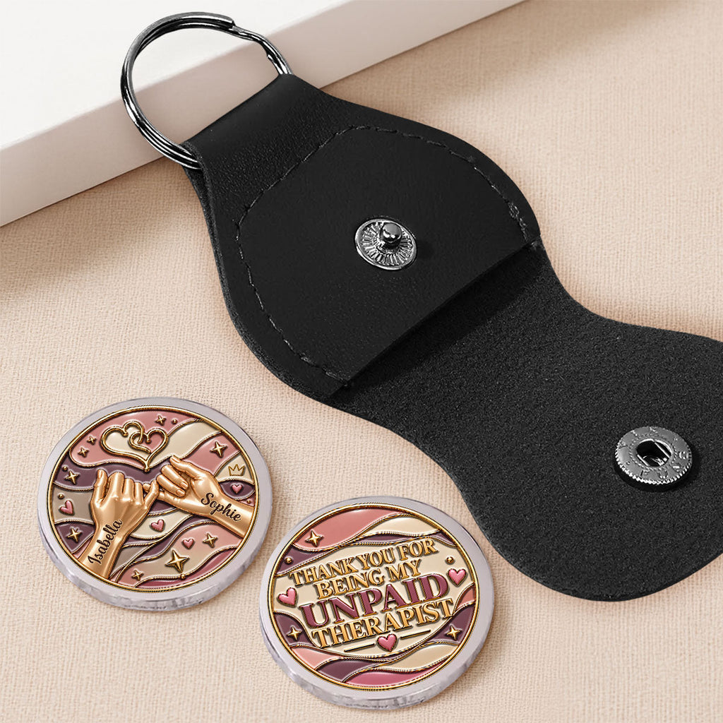 Custom Sister Siblings Coin Keychain, Christmas Birthday Gifts • Thank You For Being My Unpaid - Personalized 3D Printing Pocket Hug