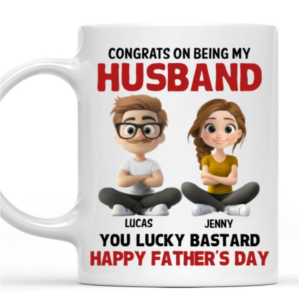 Custom Anniversary Keepsake Gifts For Couple • Congrats My Bastard - Personalized Coffee Mug