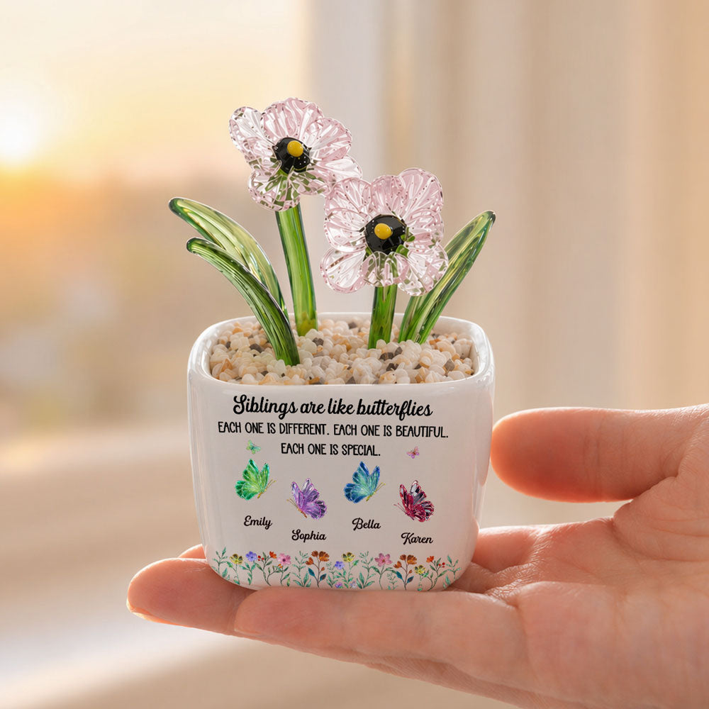 Festive Sister Love - Personalized Glass Birth Month Flower