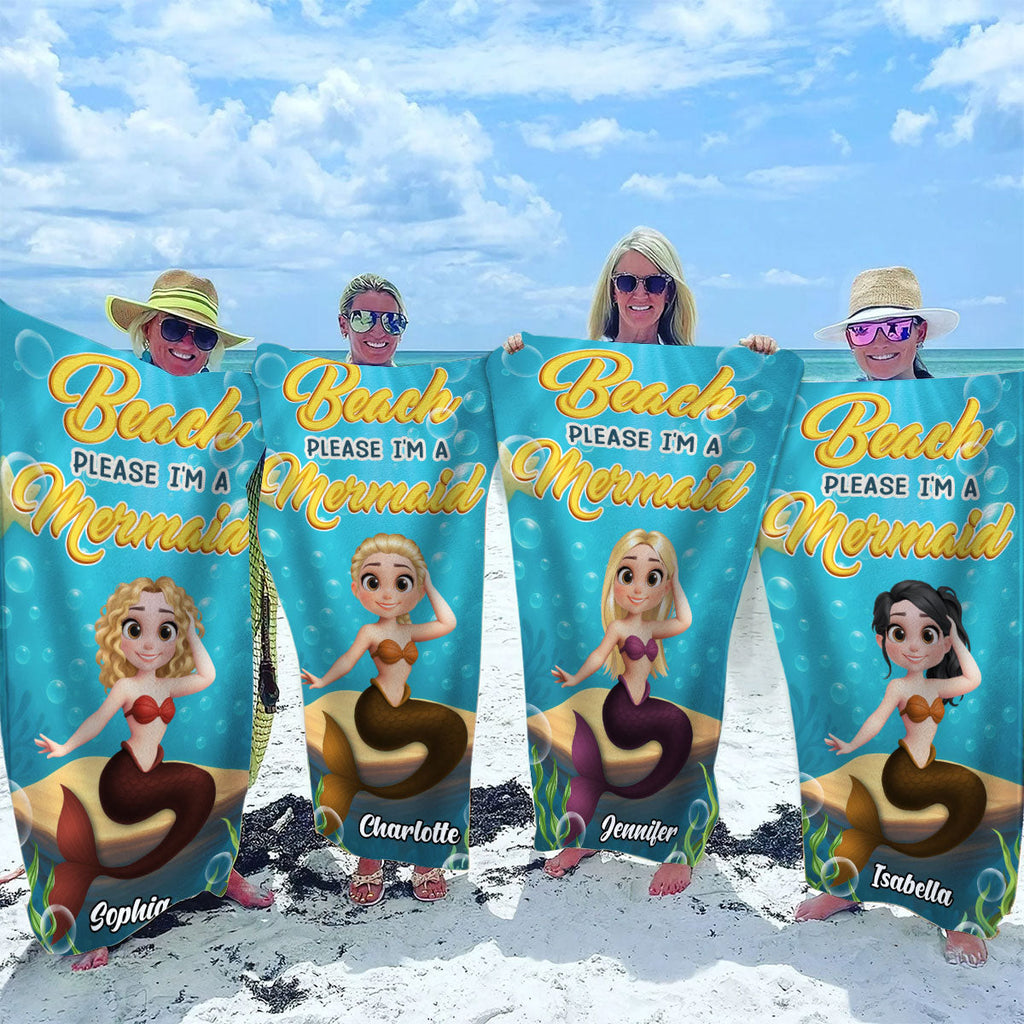 I Am Mermaid - Personalized Beach Towel