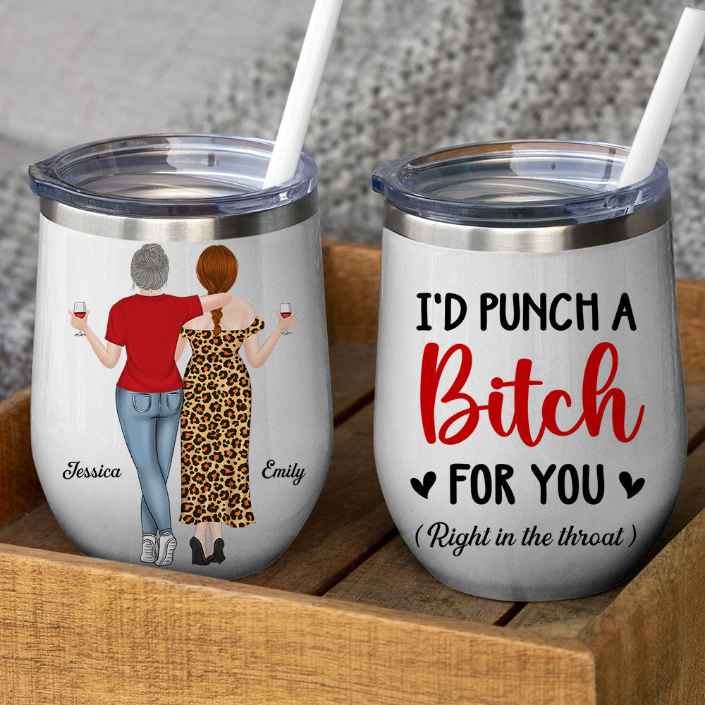Custom Christmas Birthday Gifts For Best Friend • Right There - Personalized Wine Tumbler
