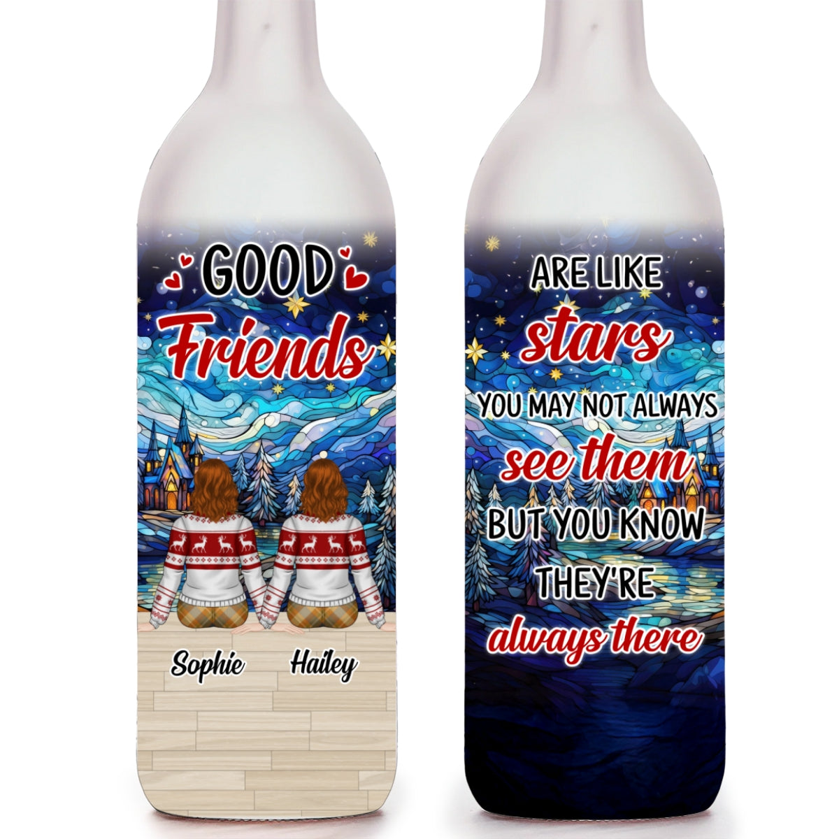 Besties Are Like Stars - Personalized Bottle Lamp