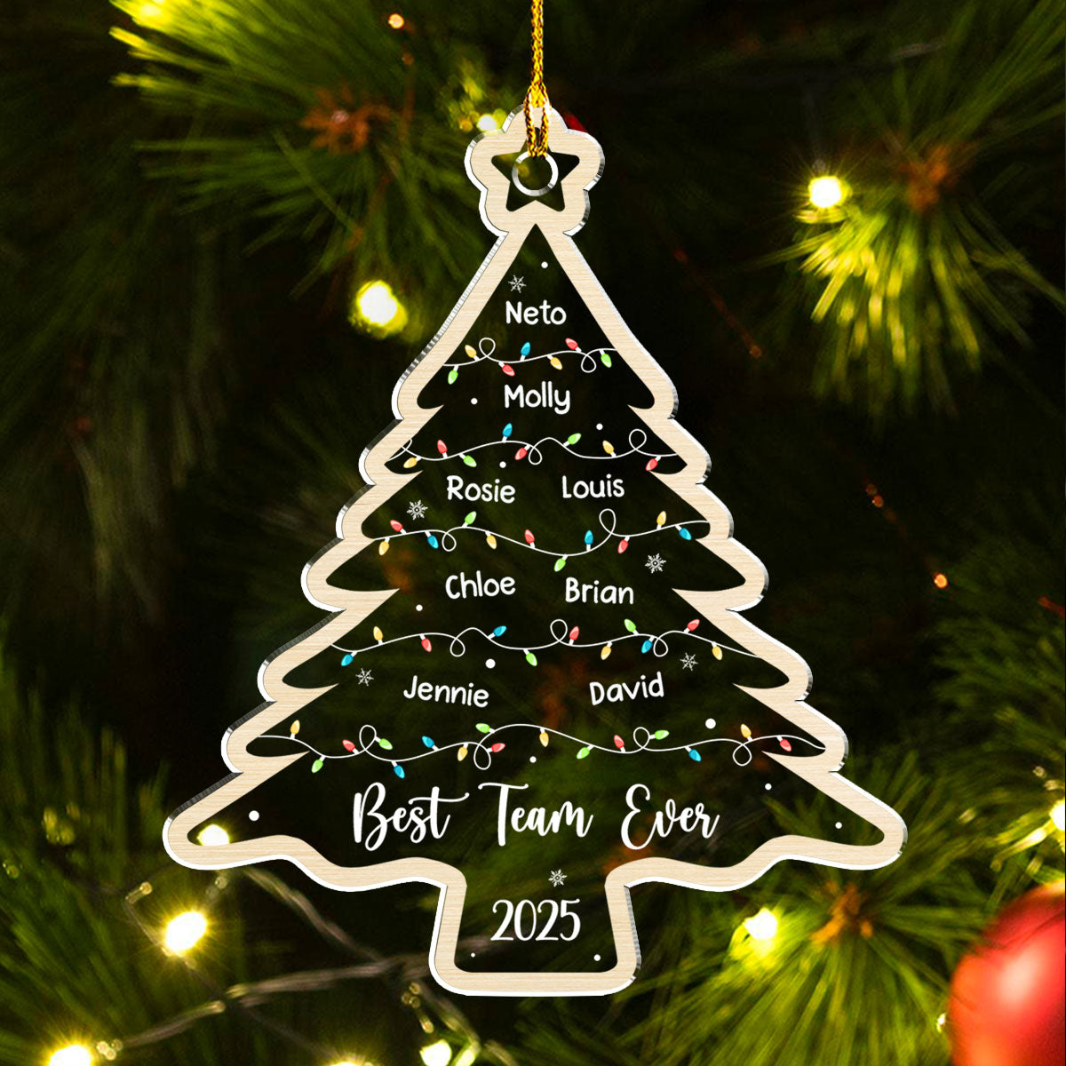 Custom Coworker Christmas Ornament, Team Appreciation Gift •  The Christmas Crew - Personalized Acrylic Ornament