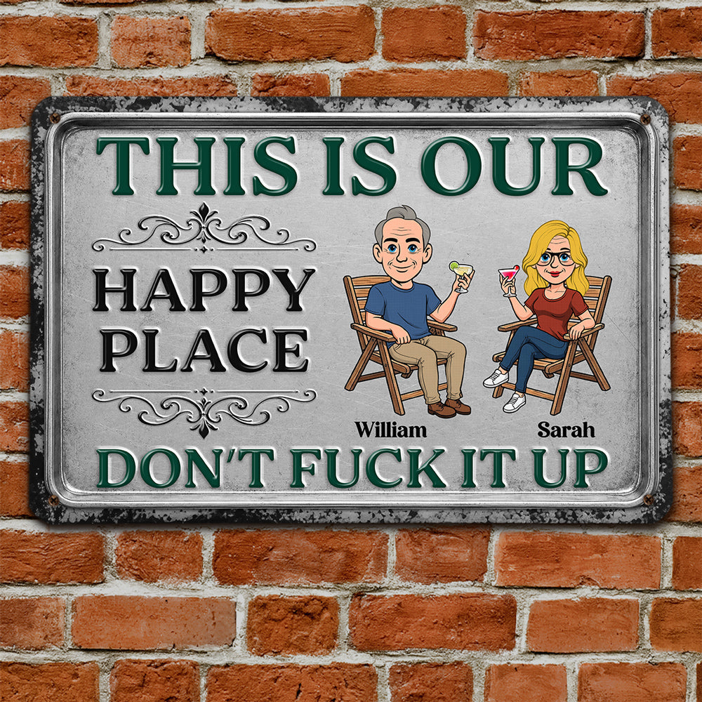 Custom Family Summer Backyard, Patio & Porch Decor • Our Private Place - Personalized Metal Sign