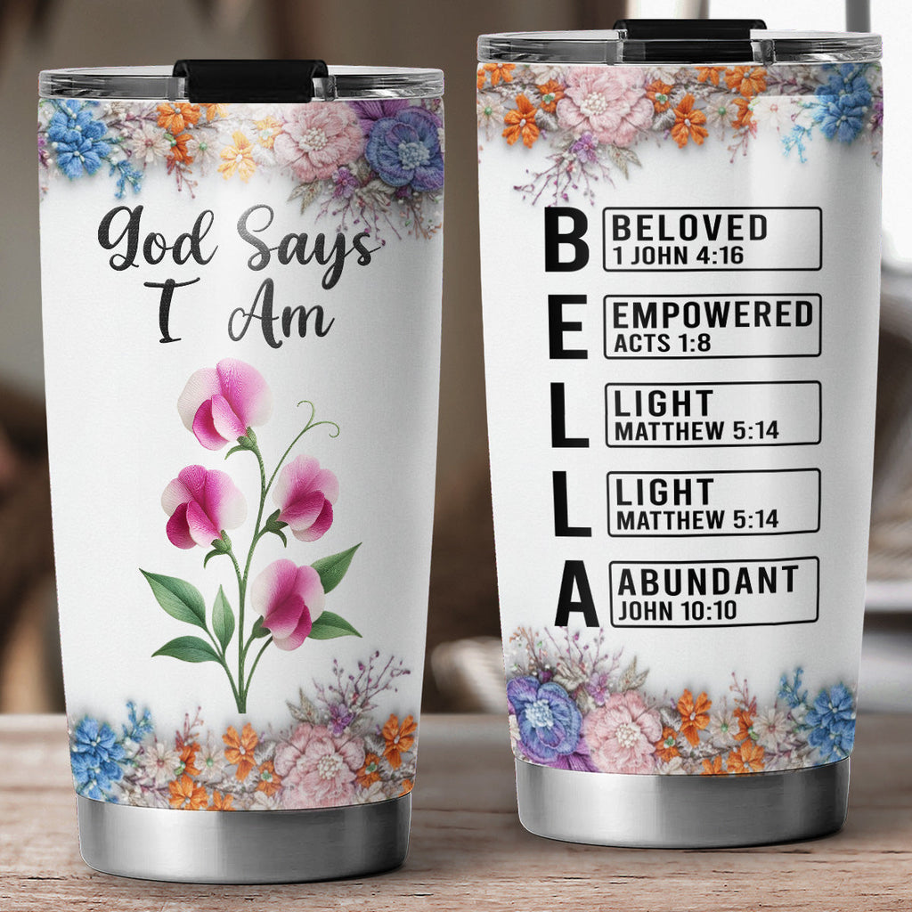 Custom Christmas Birthday Gifts For Granddaughter, Daughter • Words Of Promise - Personalized Tumbler