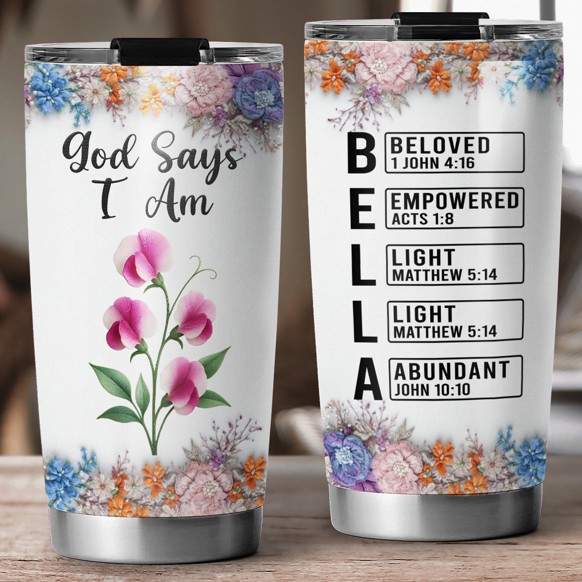 Custom Christmas Birthday Gifts For Granddaughter, Daughter • Words Of Promise - Personalized Tumbler