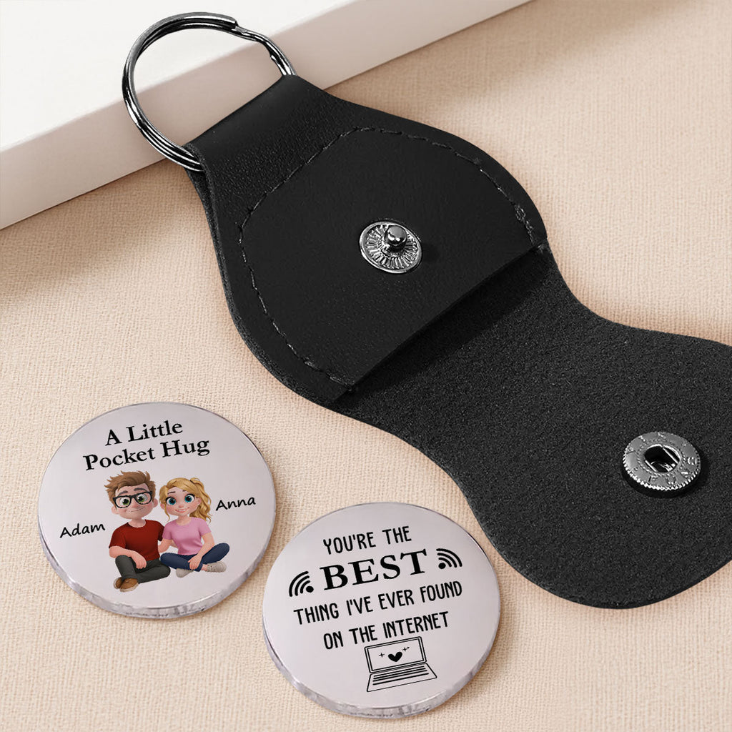 Custom Coin Keychain for Wife, Couple Anniversary Valentine's Day Gifts • On The Internet - Personalized Pocket Hug