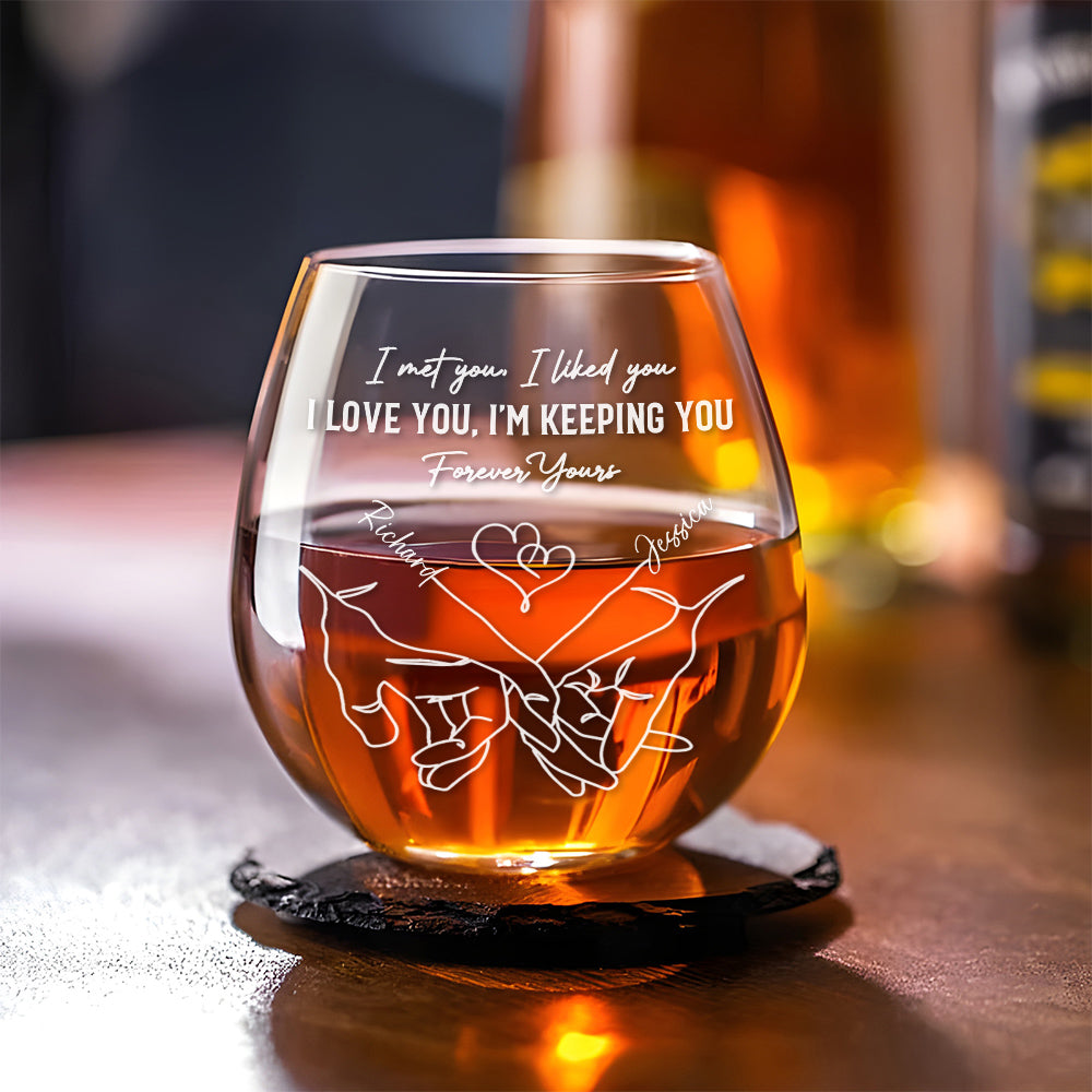 The Day I Met You - Personalized Wine Glass