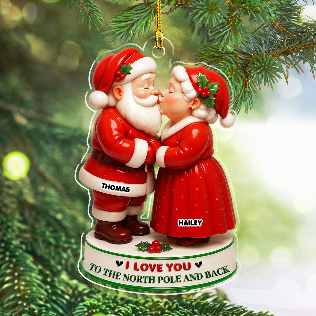 Custom Couple Christmas Ornament, Anniversary Gift •  I Love You - Personalized 3D Effect Acrylic Ornament