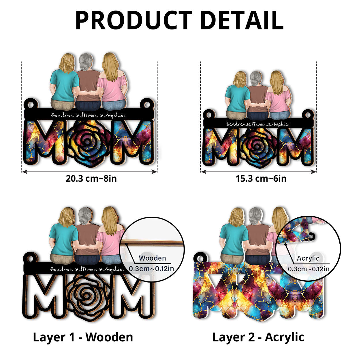 Custom Hanging Decor, Birthday Housewarming Gift • Gift For Mom - Personalized Suncatcher