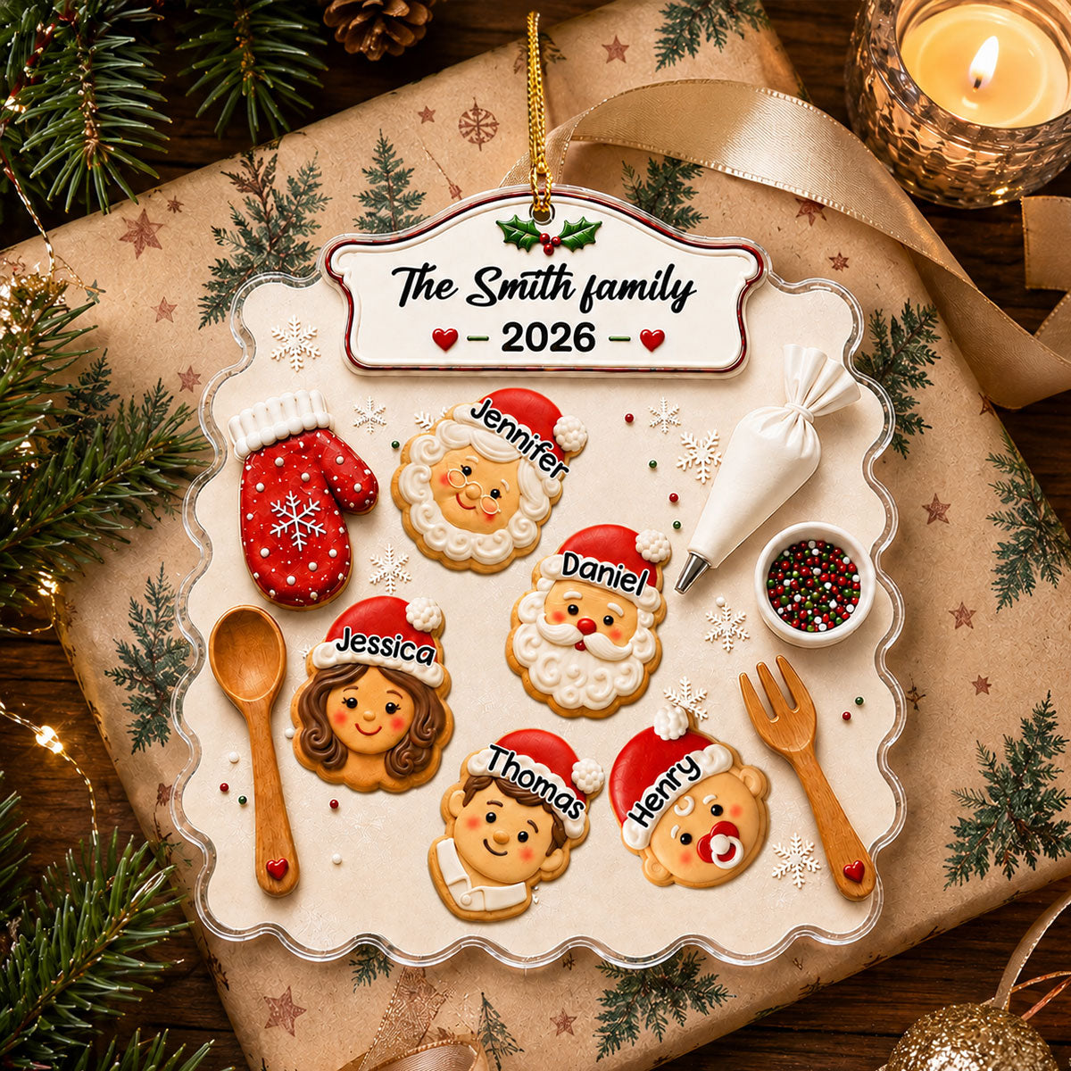 Custom Family Ornament, Christmas Gift for Family Members •  Christmas Baking Memories - Personalized Acrylic Ornament