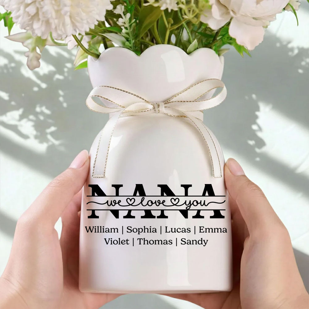We Love You - Personalized Ribbon Tie Flower Vase