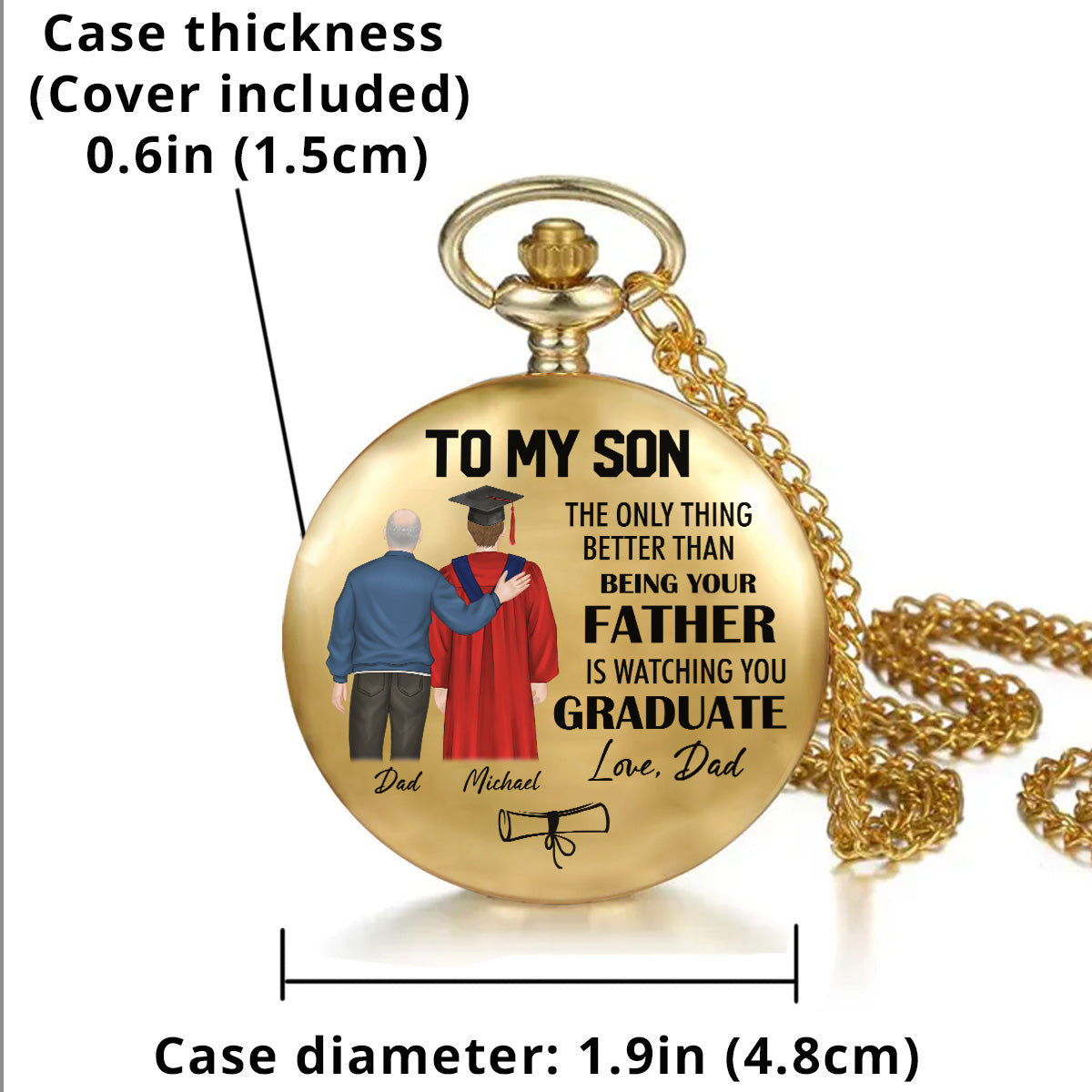 Watching You Graduate - Personalized Print Pocket Watch
