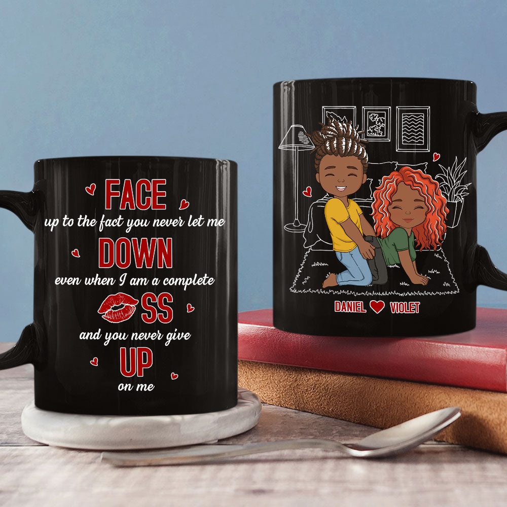 Custom Anniversary Keepsake Gifts For Couple • Face Up To - Personalized Coffee Mug