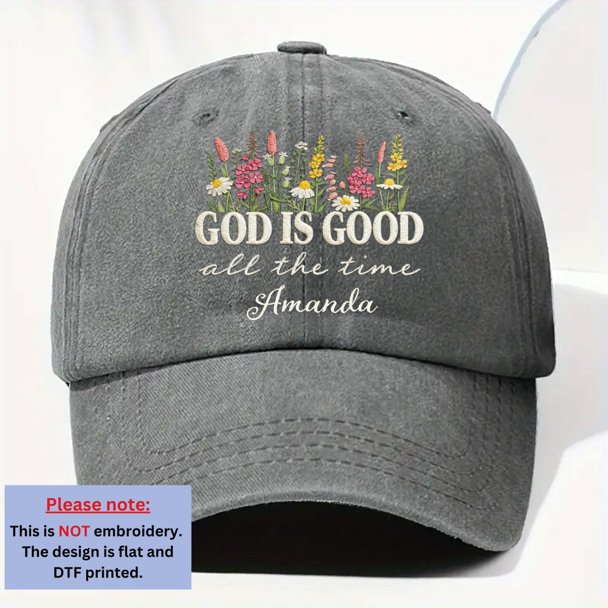 God Is Good Forever - Personalized Vintage Washed Denim Cap