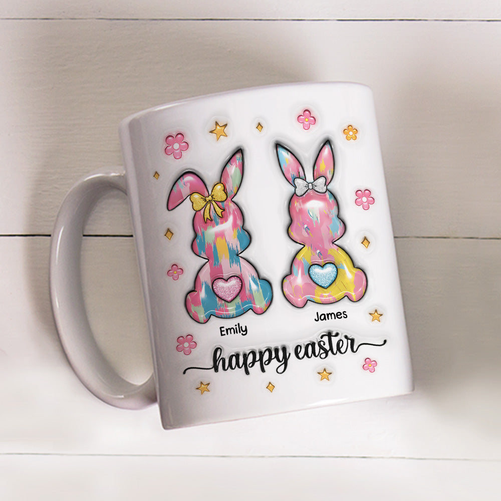 Custom Christmas & Birthday Keepsake Gift • Bunny Love - Personalized 3D Inflated Effect Mug