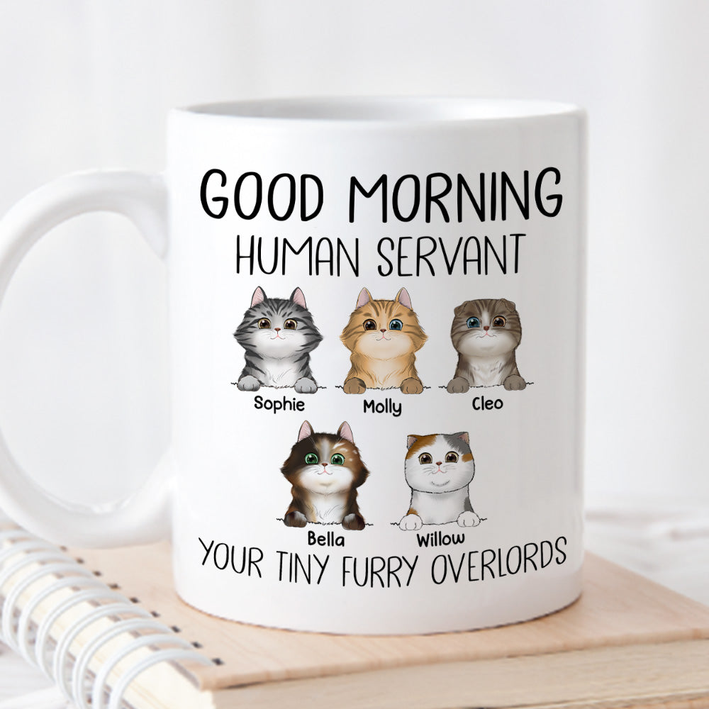 Custom Christmas & Birthday Keepsake Gift • Good Morning Human Servant - Personalized Coffee Mug