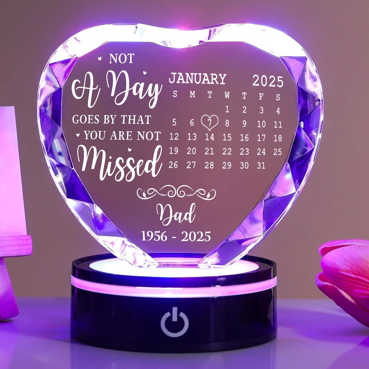 Miss You - Personalized Crystal Led Light