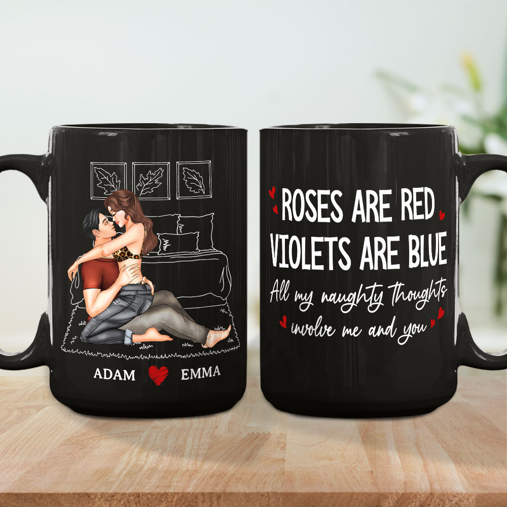 Custom Anniversary Keepsake Gifts For Couple • All My Naughty Thoughts - Personalized Coffee Mug