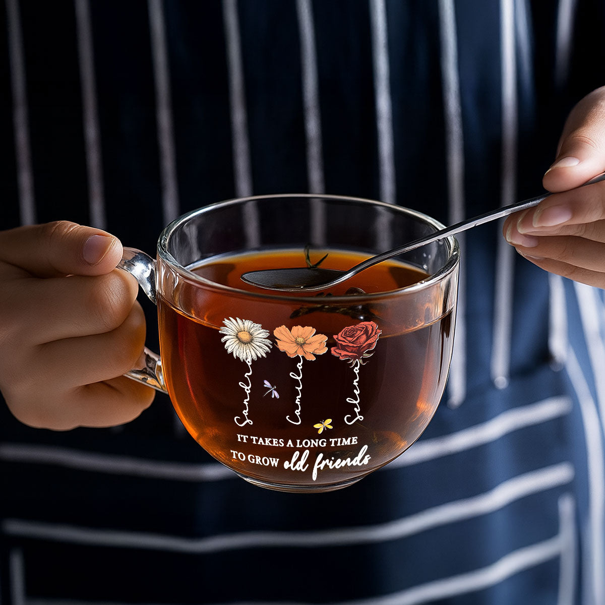 It Takes A Long Time - Personalized Glass Tea Cup