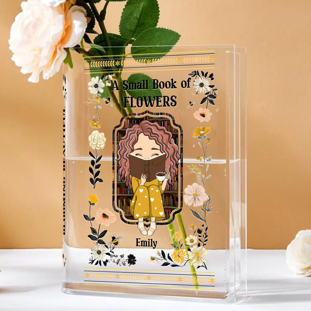 A Small Book Of Flowers - Personalized Acrylic Book Vase