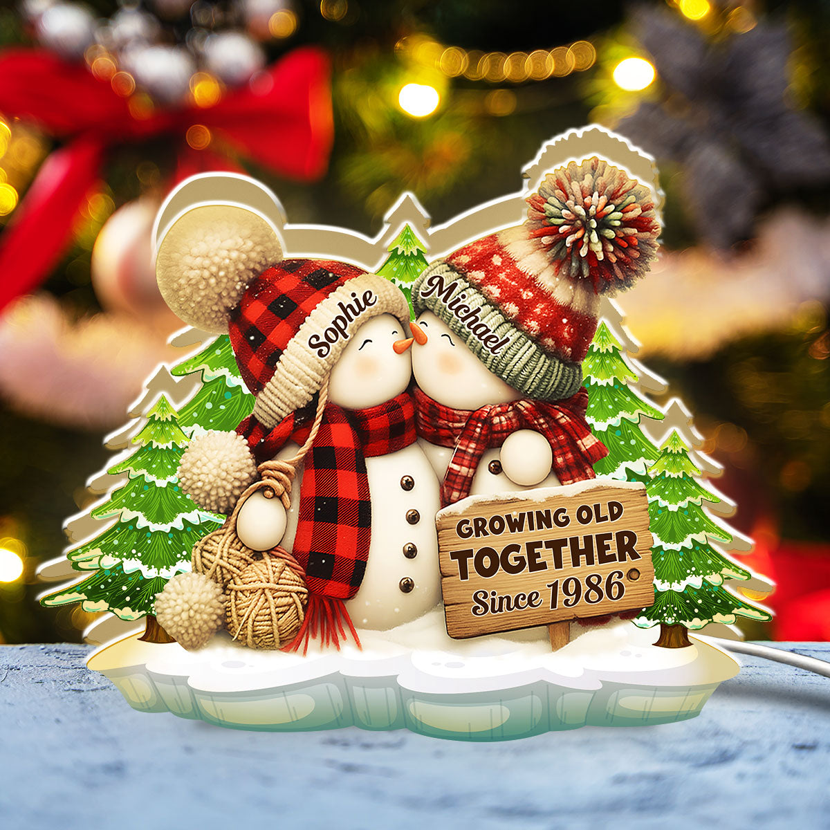 Merry And Bright Together - Personalized Light Box