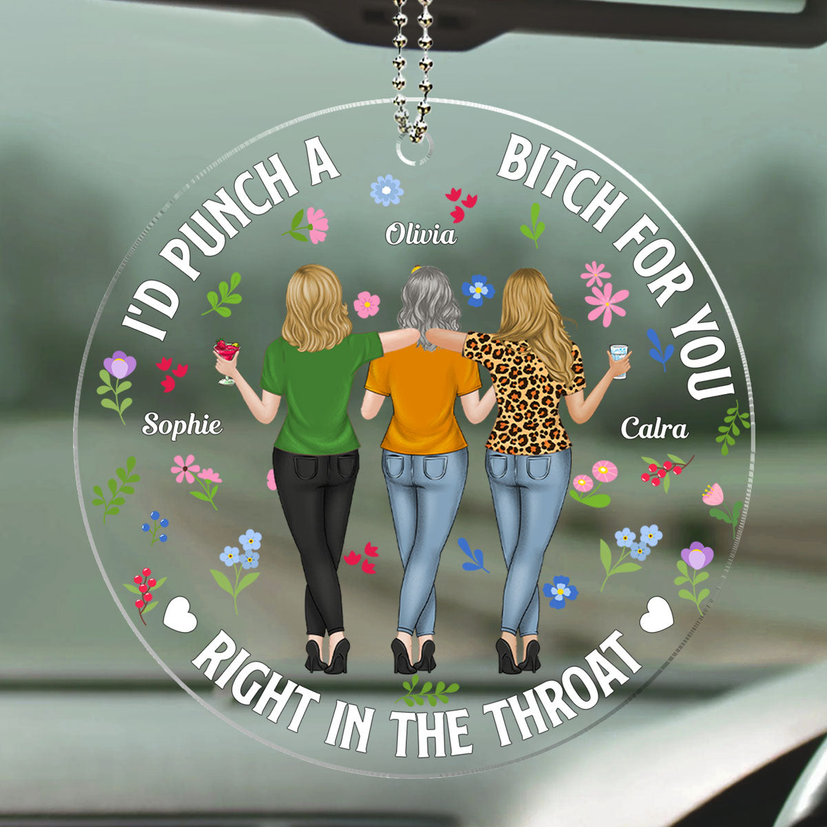 Punch Bitch Besties - Personalized Car Ornament