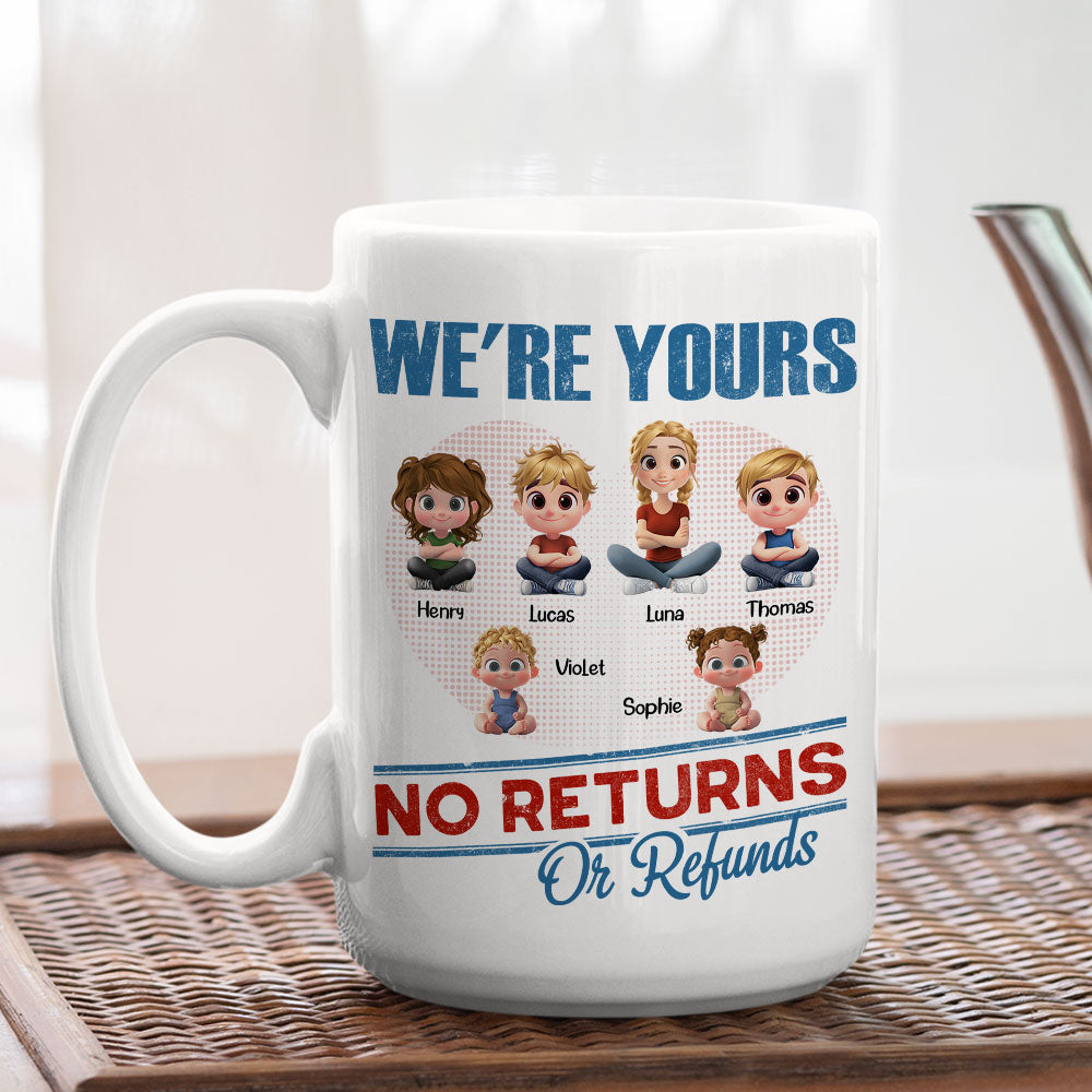 Custom Anniversary Keepsake Gifts For Couple • No Returns Or Refunds Kids - Personalized Coffee Mug