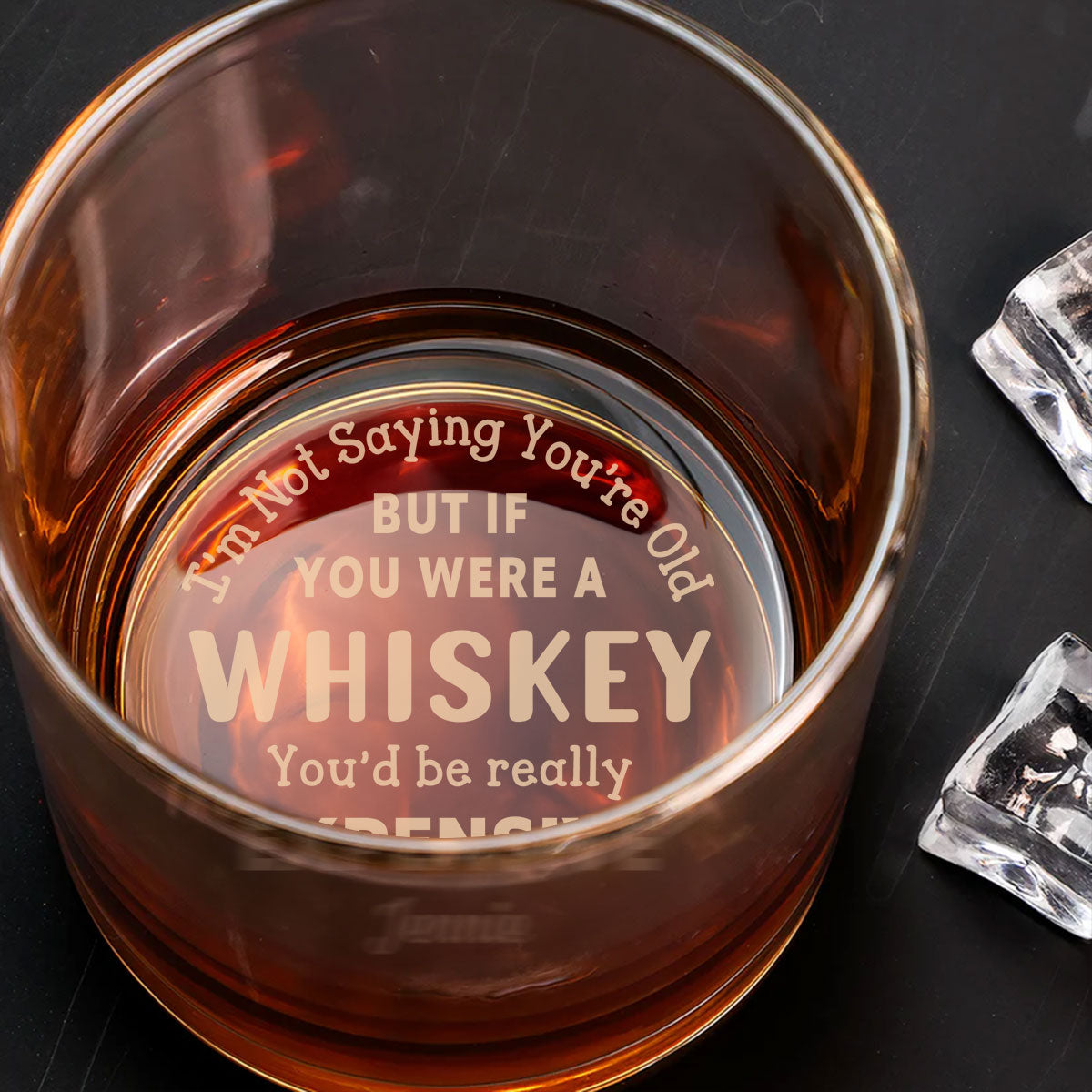 Custom Christmas Anniversary Birthday Drinkware Gifts for Couple • Expensive whiskey - Personalized Engraved Whiskey Glass