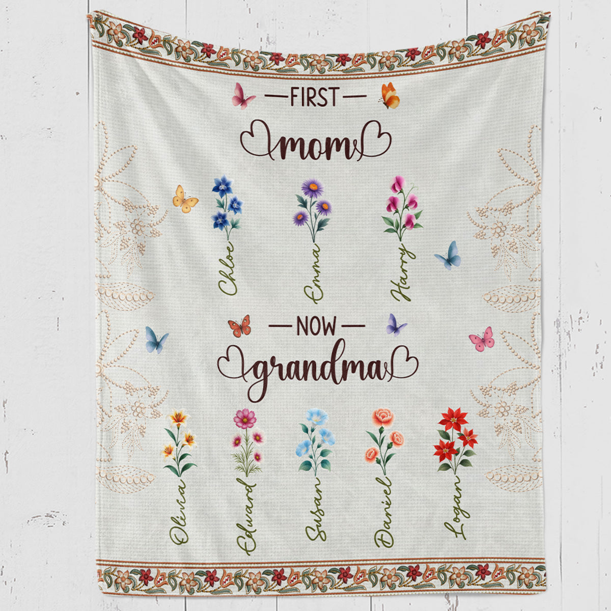 Grandma Little Blessing - Personalized Fleece Blanket