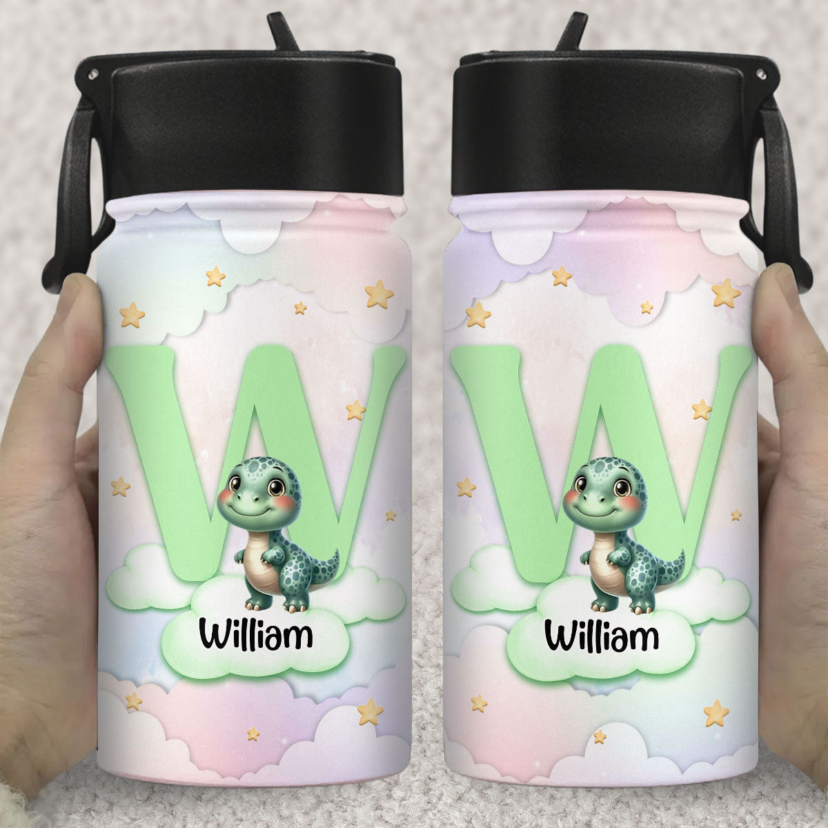 Cute Cartoon Rabbit - Personalized Kids Water Bottle