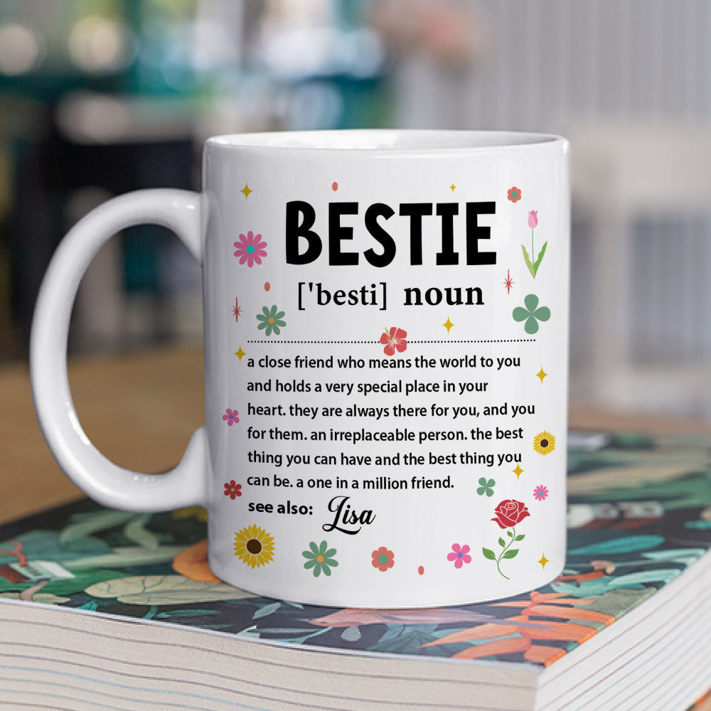Custom Best Friend, Christmas & Birthday Friendship Keepsake Gift • Bestie Definition - Personalized Coffee Mug