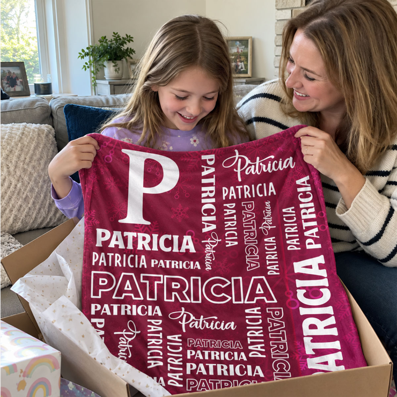 Name Collage - Personalized Fleece Blanket