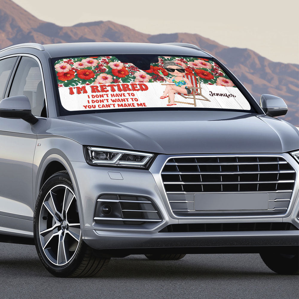 I Am Retired - Personalized Car Sunshade