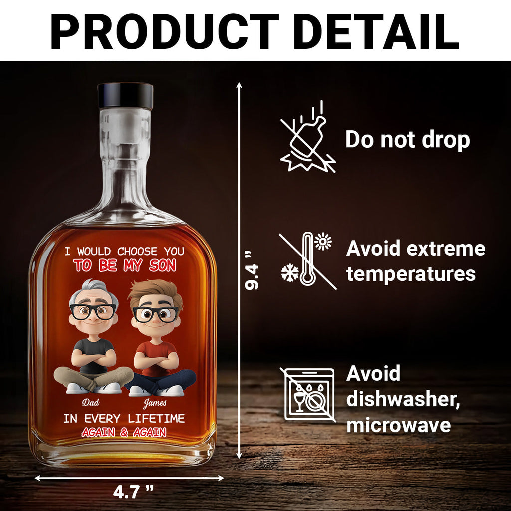 Always Choose You My Son Dad - Personalized Spirits Decanter