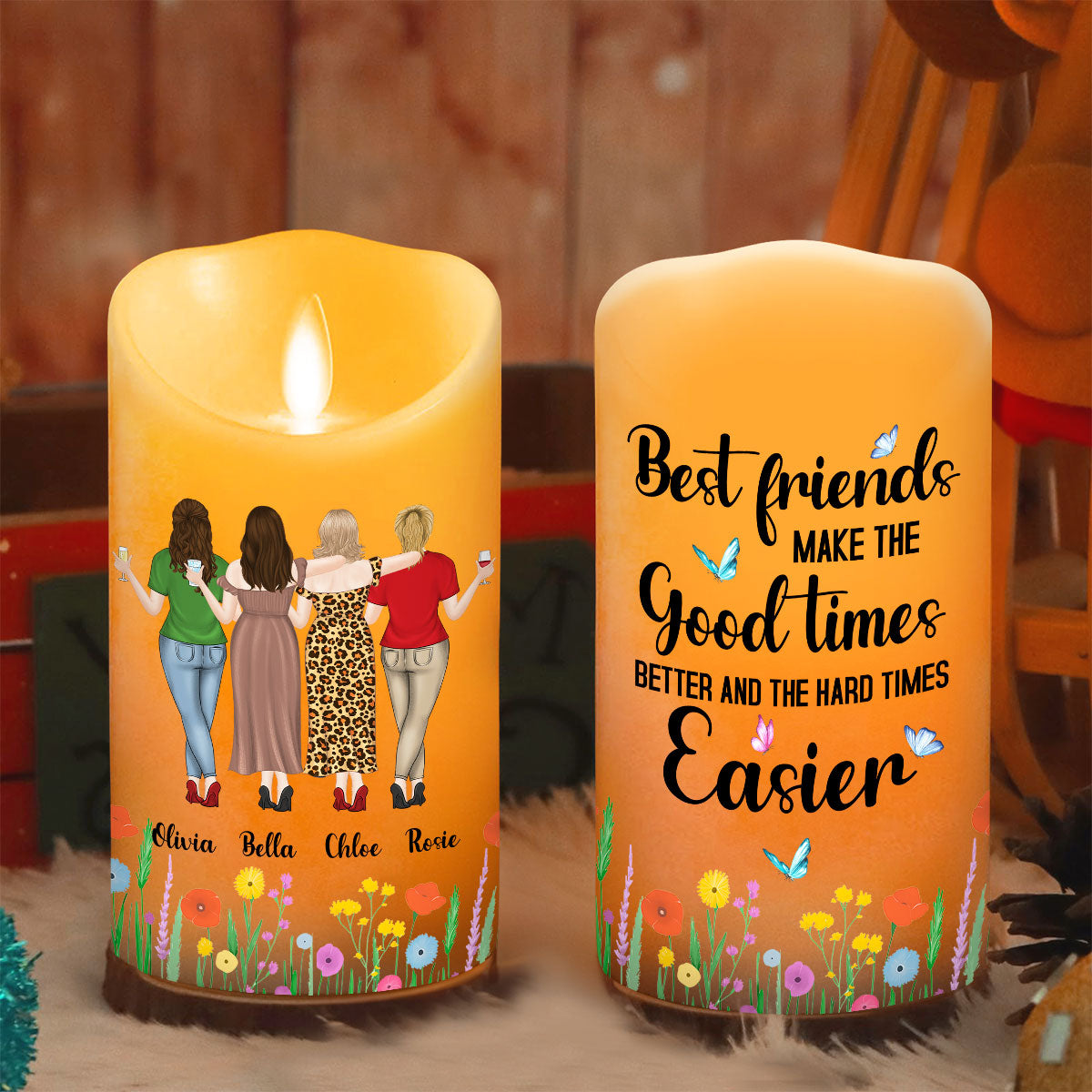 Good Times Better With Friends - Personalized LED Candle