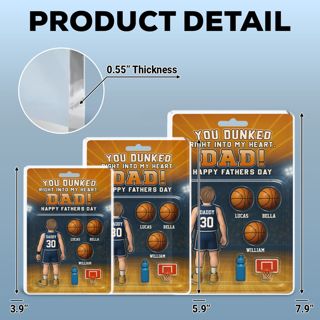 Custom Father's Day Decor, Gift for Dad & Grandpa • You Dunked Right Into My Heart - Personalized Acrylic Plaque