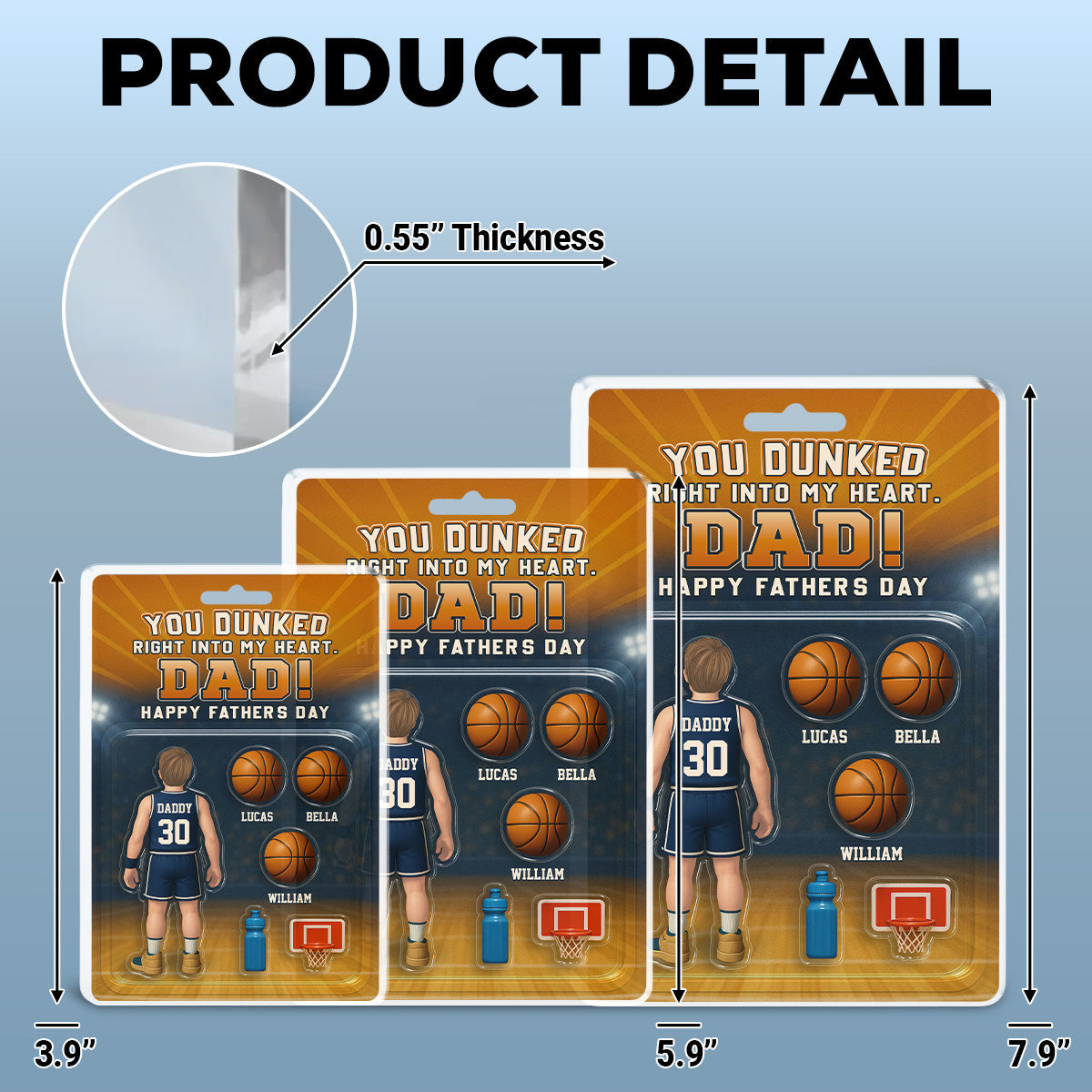 Custom Father's Day Decor, Gift for Dad & Grandpa • You Dunked Right Into My Heart - Personalized Acrylic Plaque