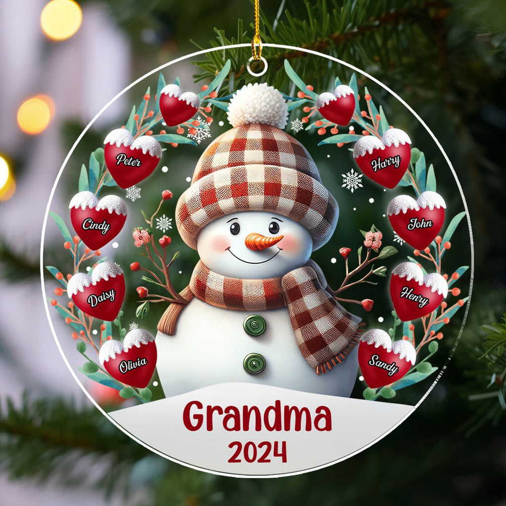 Custom Keepsake Christmas Ornament •  Snowman - Personalized Acrylic Ornament