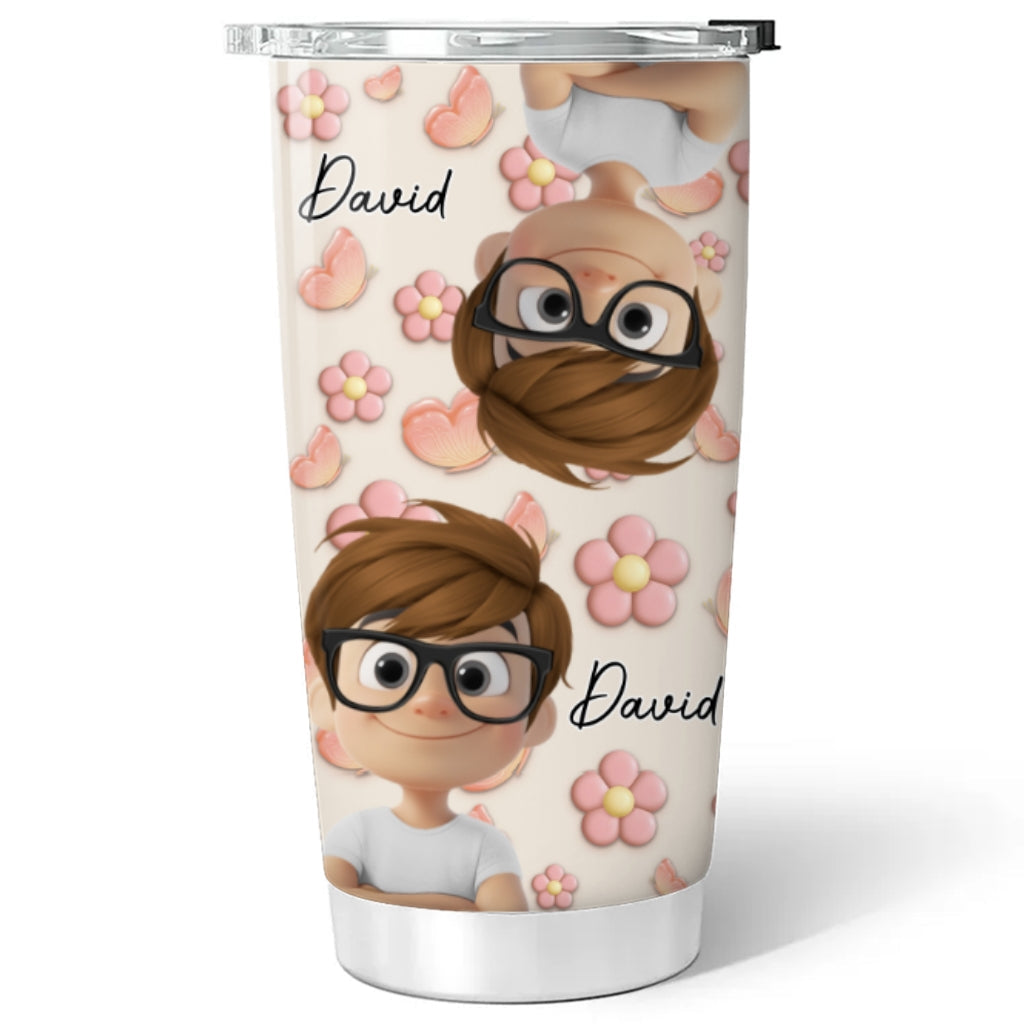Custom Mother's Day Birthday Gifts For Grandma • Kids Make Life Grand - Personalized 3D Effect Tumbler