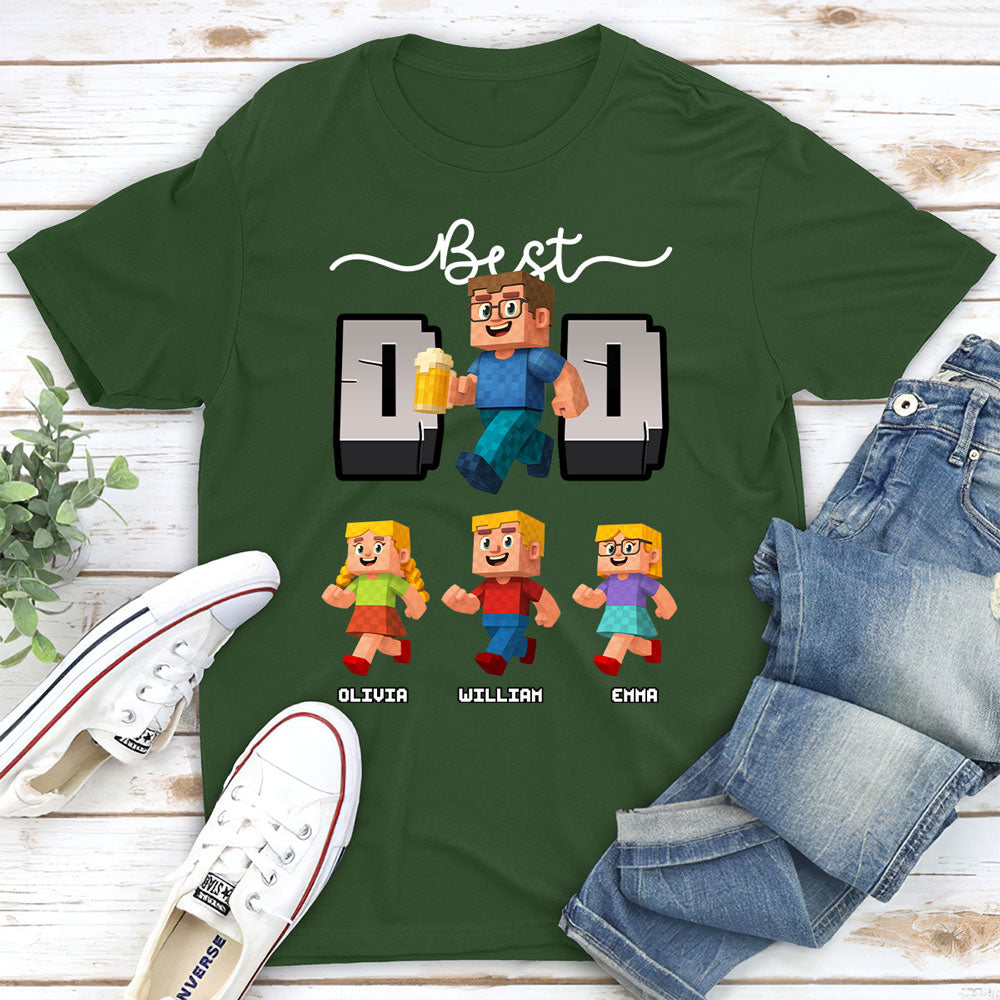 Custom Father's Day, Special Gift for Dad & Grandpa • Blocky Dad Love - Personalized Shirt