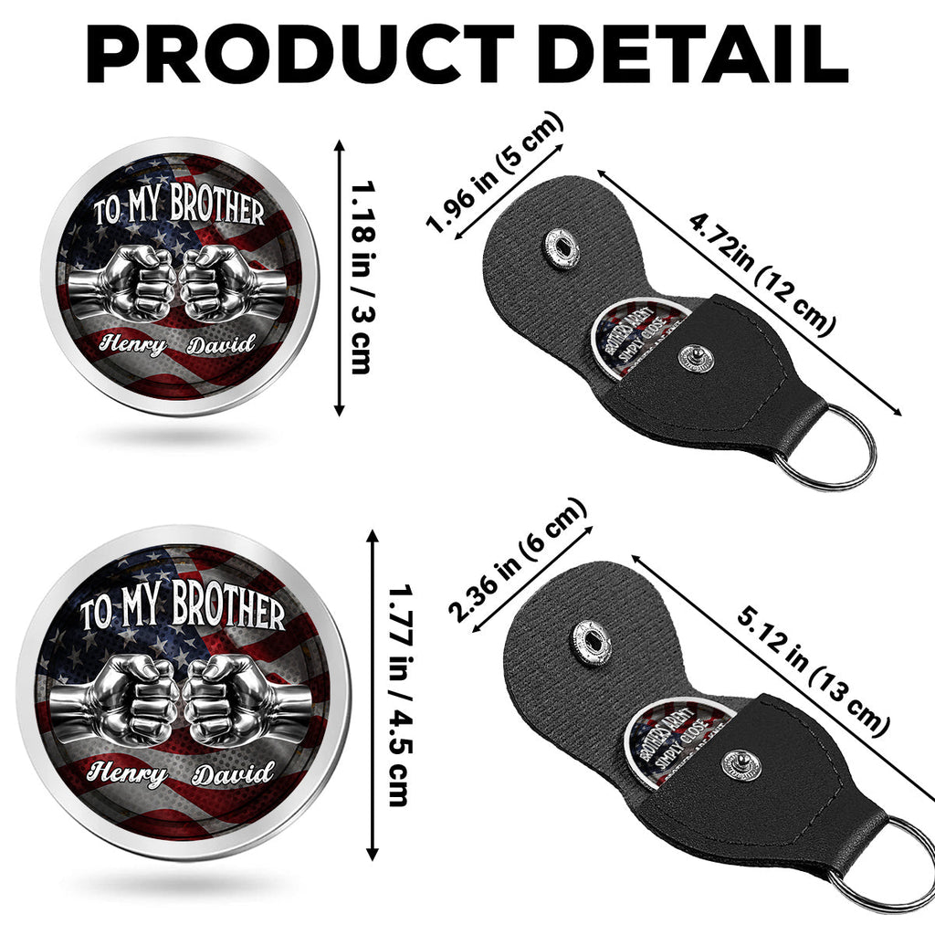 Custom Brother Coin Keychain, Birthday Gift for Family Members • Brothers For Life - Personalized Pocket Hug