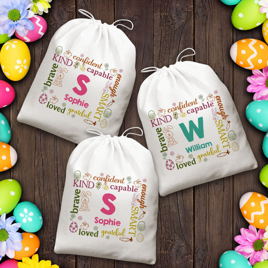 Happy Easter Name Letter - Personalized Favor Bag