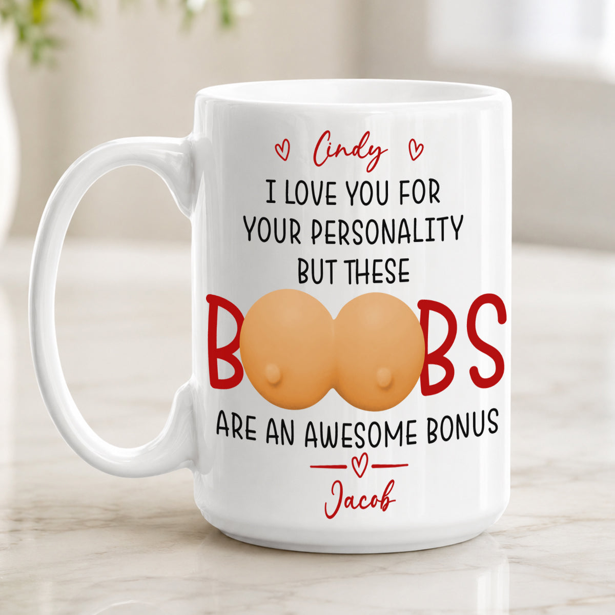 Custom Anniversary Keepsake Gifts For Couple • My Favorite Bonus - Personalized Squishy Mug