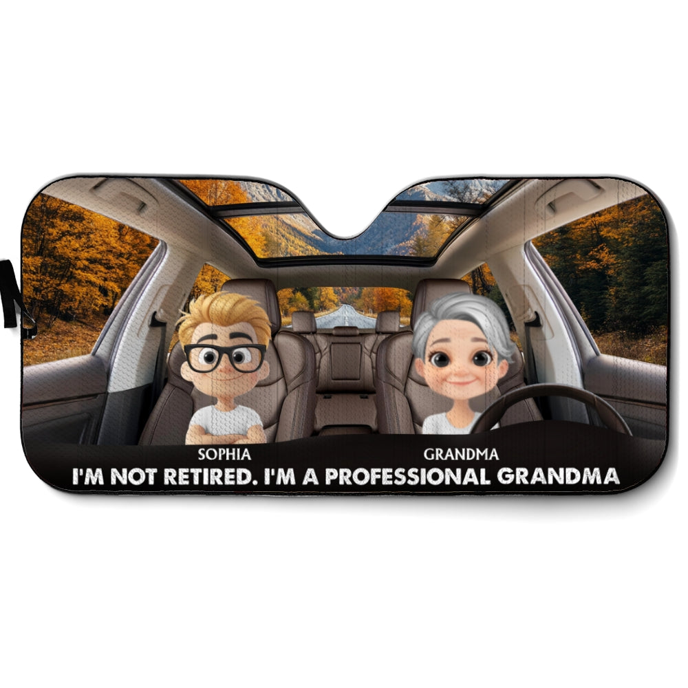 I Am A Professional Grandma - Personalized Car Sunshade