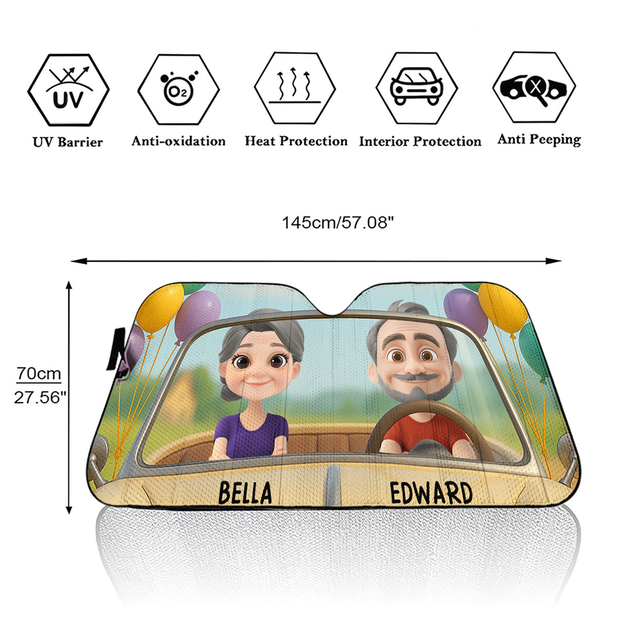 Forever Ride Together - Personalized Car Sunshade