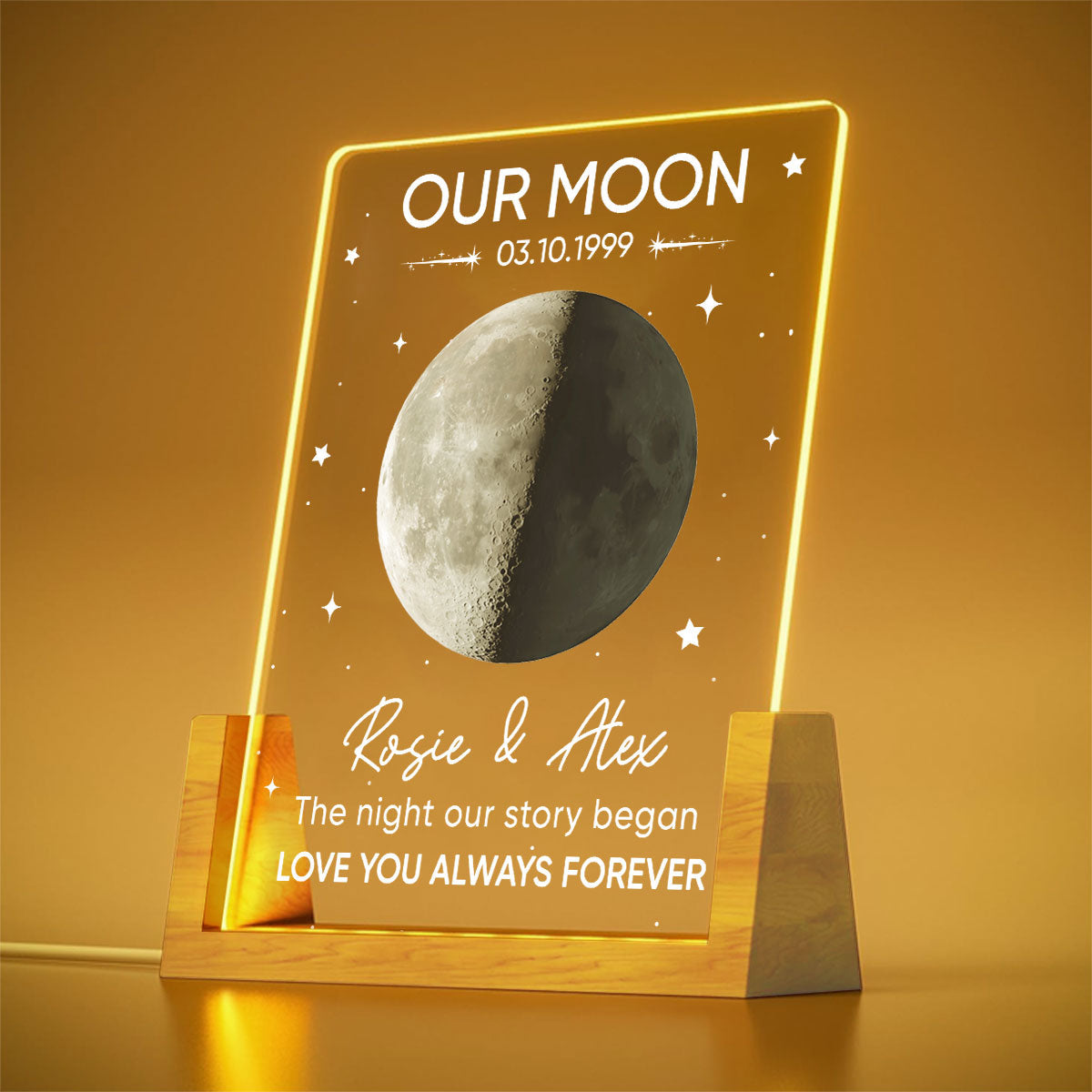 Custom Couple Gift for Anniversary, Valentine's Day, Christmas • The Night Our Story Began - Personalized Night Light